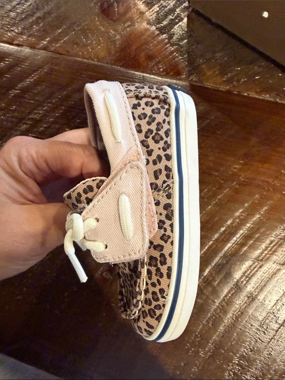 Sperry Kids Leopard Print Pink Canvas Boat Sneakers